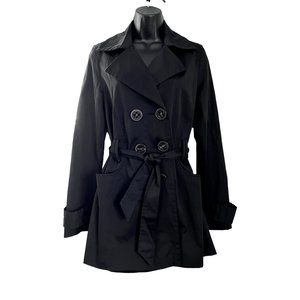 Express Black Trench Coat Small Women's Double-breasted Belted Lined